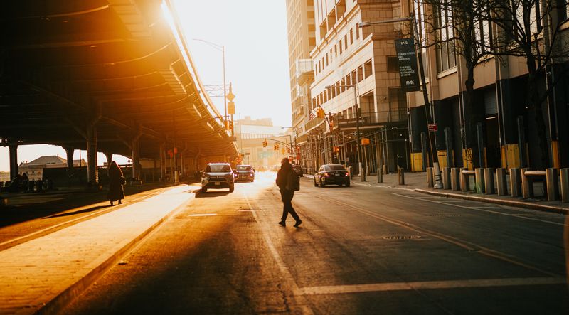 Street sunset, New York