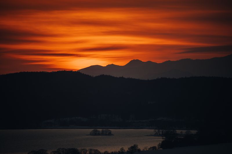 Fiery sunset