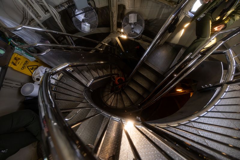 Inside the head of the Statue of Liberty, New York