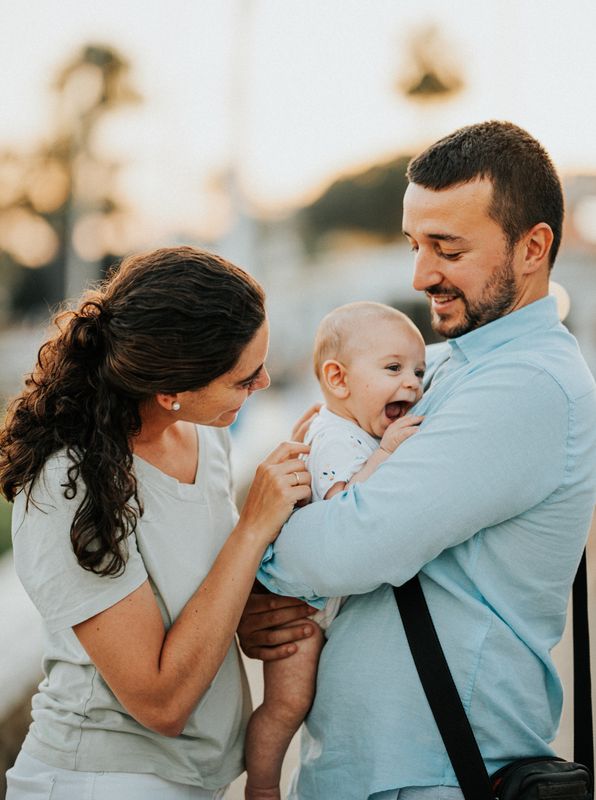 Family with baby