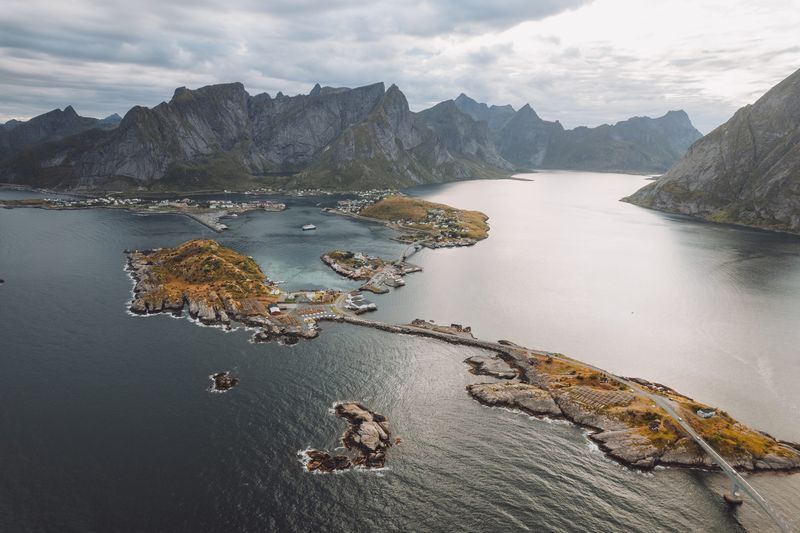 Fjord from the air, Norway