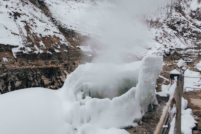 Winter hot springs, Japan