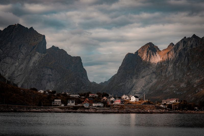 Mountains and fjord, Norway