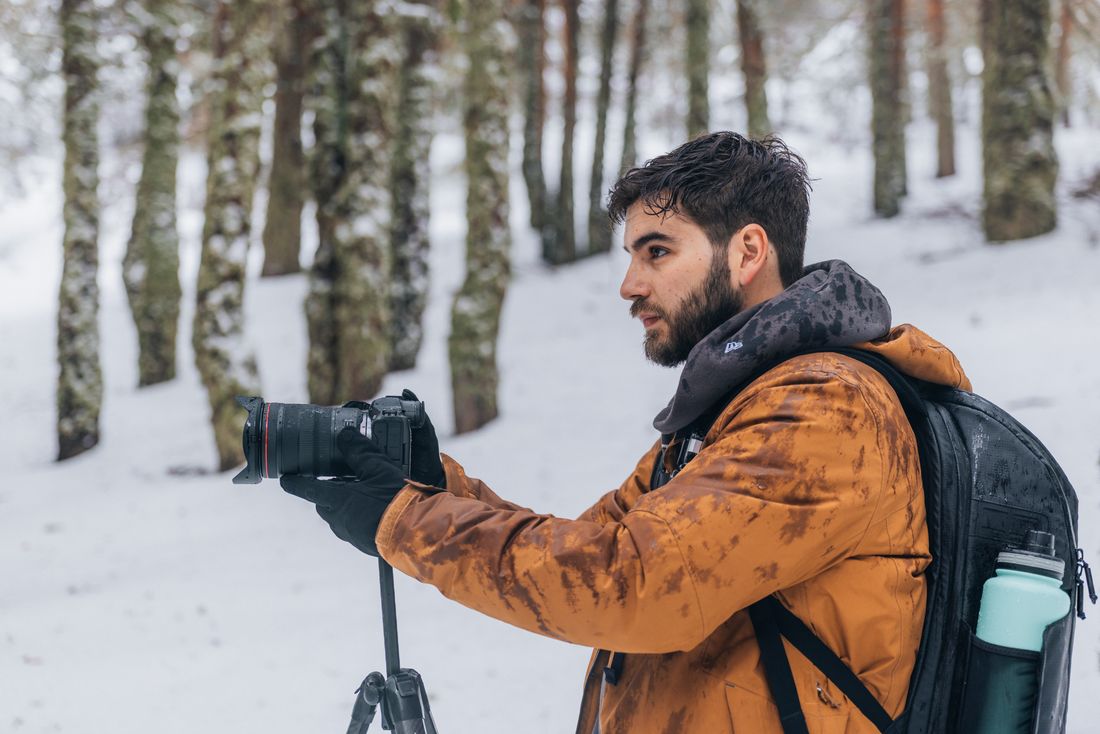 Greg shooting in the snow