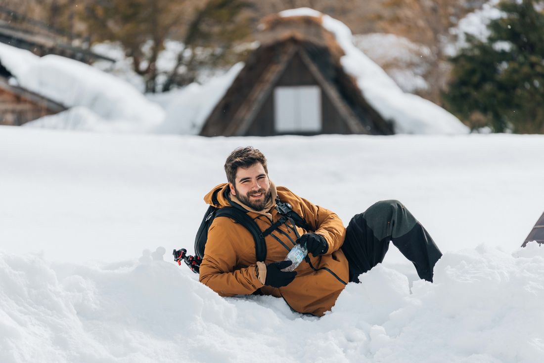 Greg in the snow in Japan