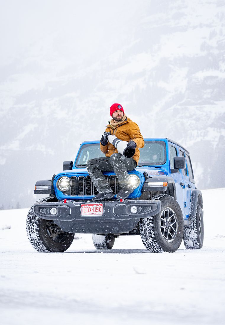 Greg on a 4x4 in the snow